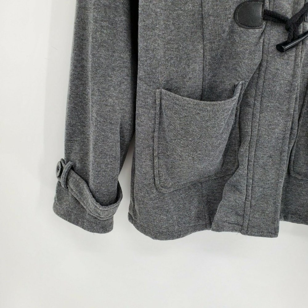 Womens Toggle Duffle Coat Size XL Gray Zip Peacoat - Picture 6 of 10